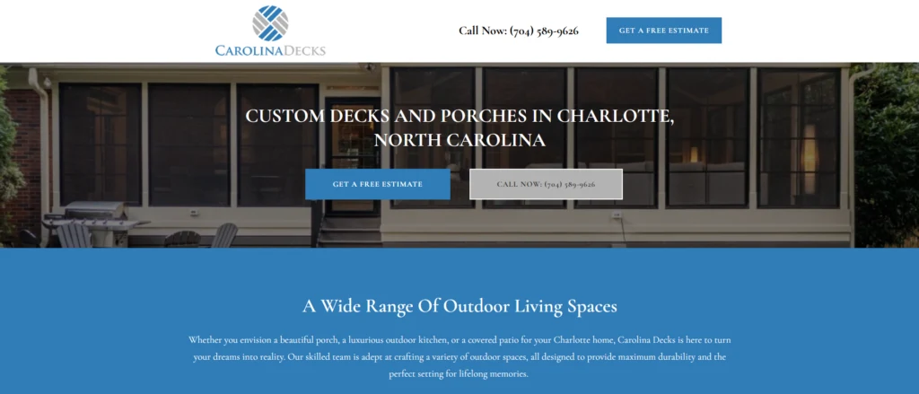 Carolina Decks — Servicios para el hogar · Landing page · Proyecto de archivo